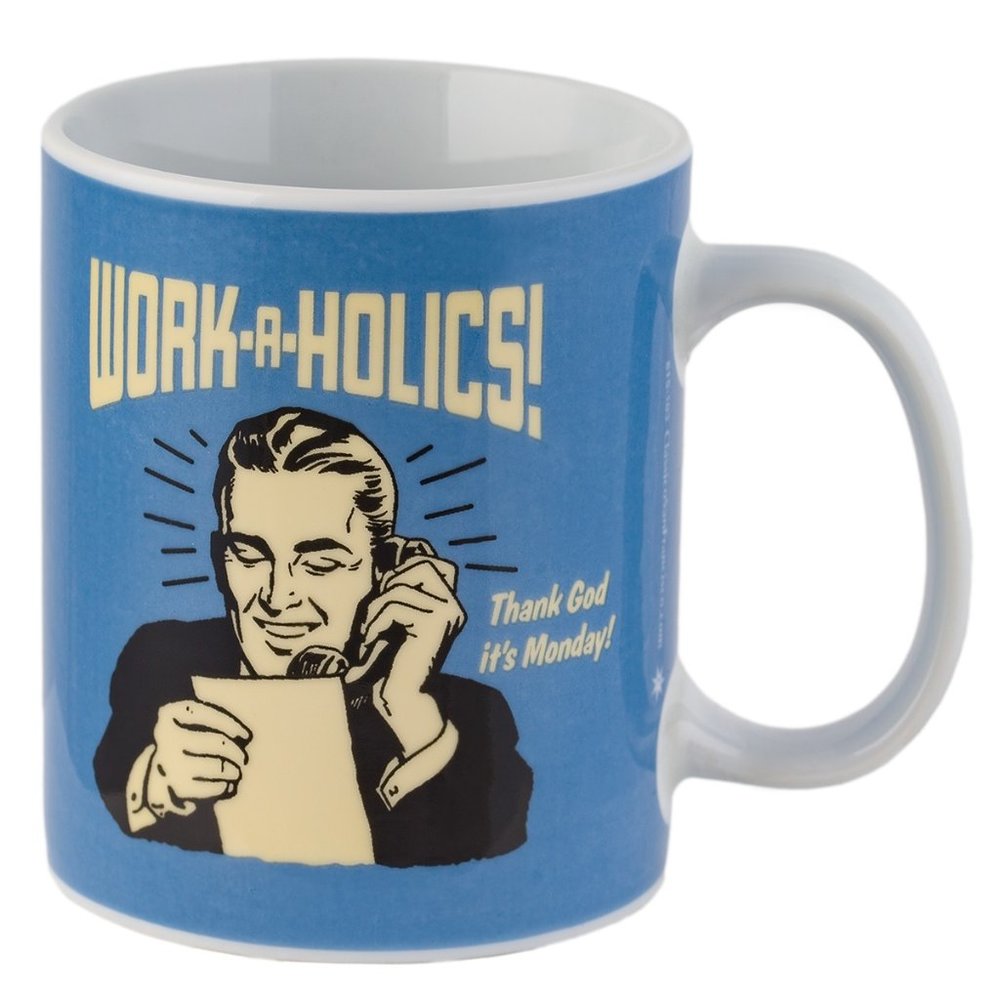 Retro Spoofs Workaholics "Thank God It's Monday" Office Ceramic Gift Coffee Mug